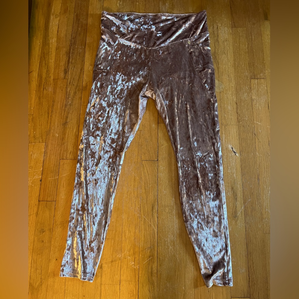 Fabletics pink velvet full length leggings